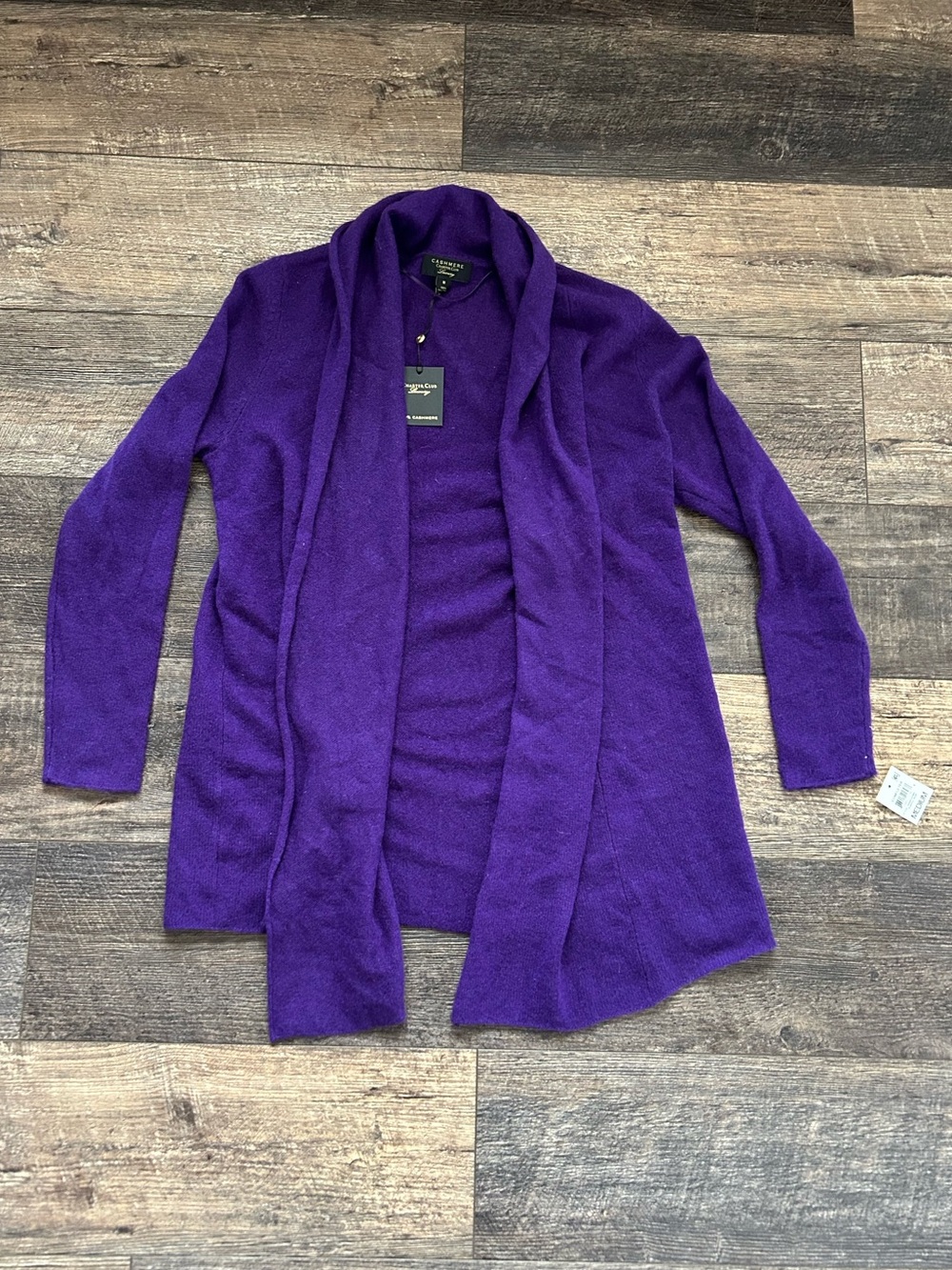 CHARTER CLUB LUXURY 100% CASHMERE CARDIGAN WOMENS SZ MEDIUM DEEP PURPLE NEW